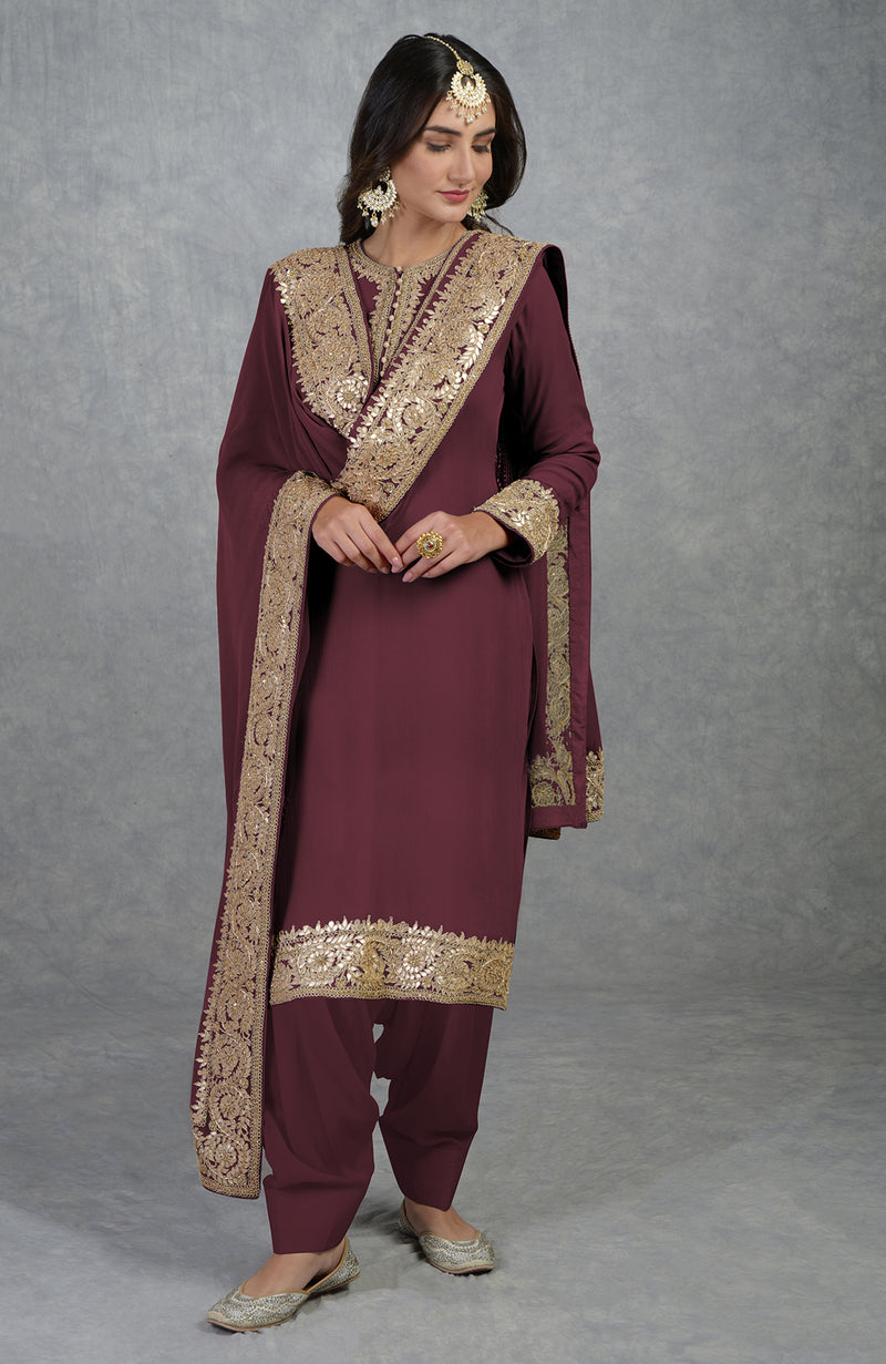 Golden Salwar Suit: Golden Colour Salwar Kameez - Sareeka